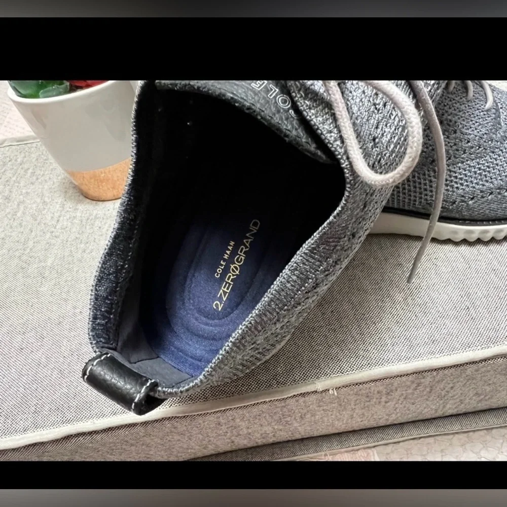 COLE HAAN] 2 ZEROGRAND Gray Knit Oxfords